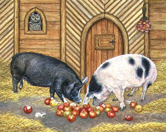 Noah''s Pigs, 1997 (acrylic on panel)  van Ditz 