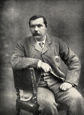 Sir Arthur Conan Doyle (1859-1930) (b/w photo) 