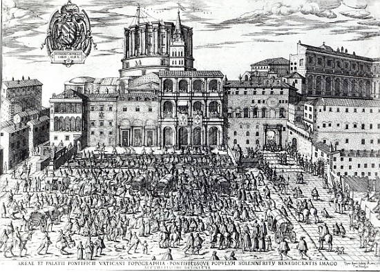 The Benediction of Pope Pius V in St.Peter''s Square c.1567 van Italian School