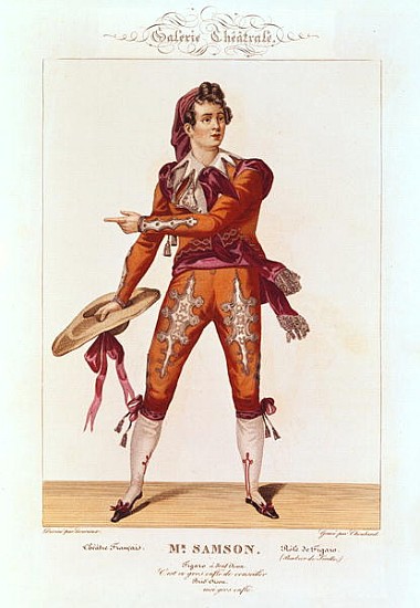 Joseph Isidore Samson (1793-1871) in the role of Figaro in ''The Barber of Seville''; engraved by Ch van Lecurieux