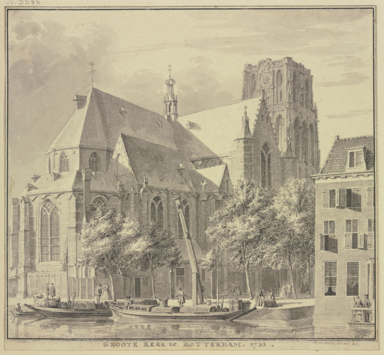 Groote Kerk te Rotterdam van Abraham de Haen d. J.