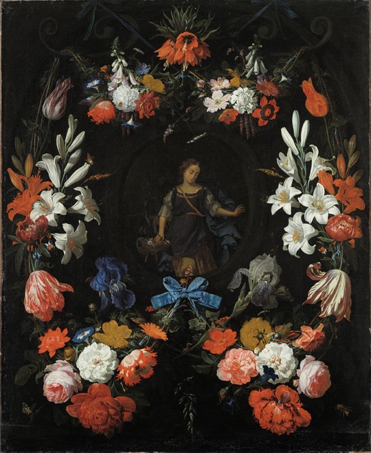 Garland of Flowers van Abraham Mignon
