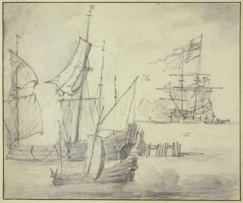 Study sheet: Ships van Abraham Storck d. Ä.