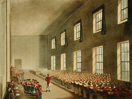 Military College, Chelsea, from 'Ackermann's Microcosm of London', engraved by Thomas Sunderland (fl van A.C. Rowlandson