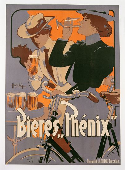 Poster advertising Phenix beer van Adolfo Hohenstein