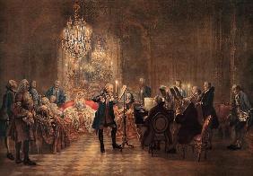 Fluit concert van Frederick de Grote bij Sanssouci 