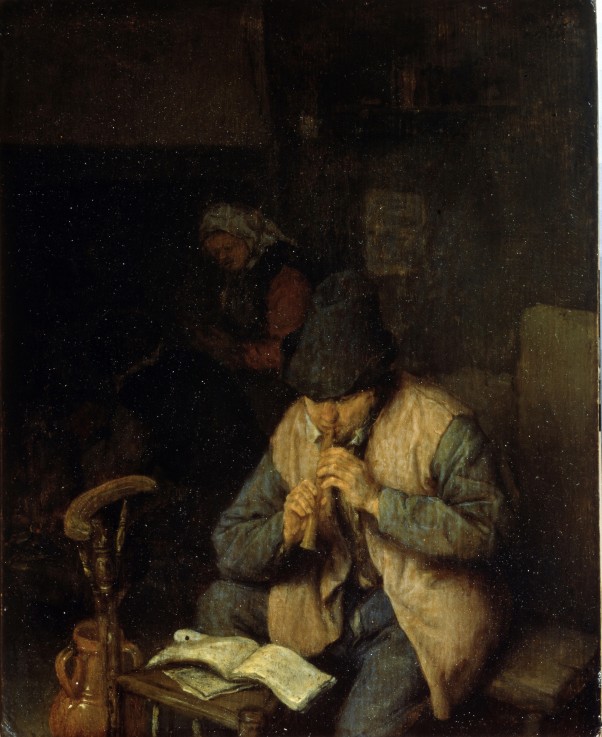 Een fluitist van Adriaen Jansz van Ostade
