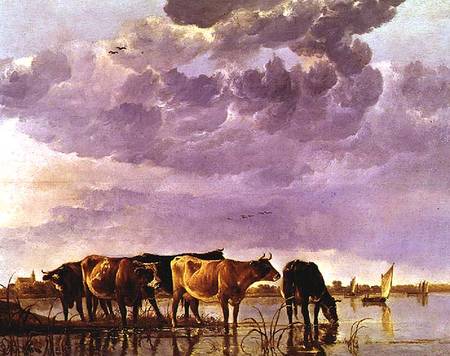 Koeien in het water van Albert Cuyp