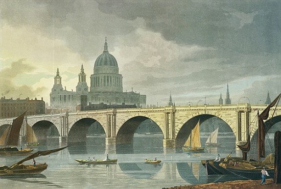 South West view of St Pauls Cathedral and Blackfriars Bridge van (after) George Fennel Robson