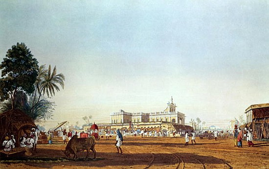 Lall Bazaar and the Portuguese Chapel, Calcutta; engraved by Robert Havell, pub. 1824 van (after) James Baillie Fraser