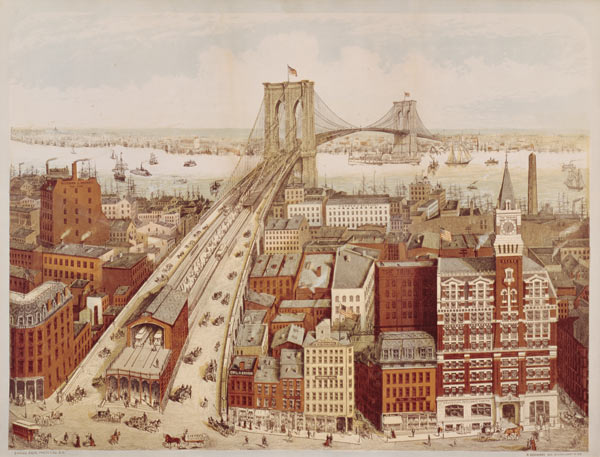 Brooklyn Bridge, c.1883 van (after) R. Schwarz