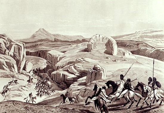 Wadela Plateau (Abyssinian Horsemen); engraved by J.Ferguson van (after) Sir Richard Rivington Holmes