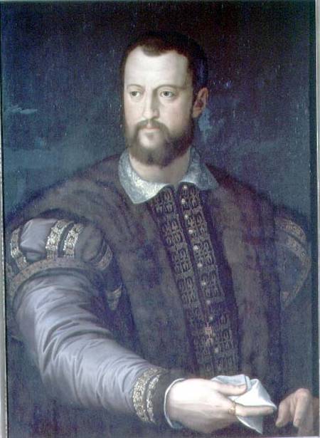 Portrait of Cosimo I de' Medici (1519-74) van Agnolo Bronzino