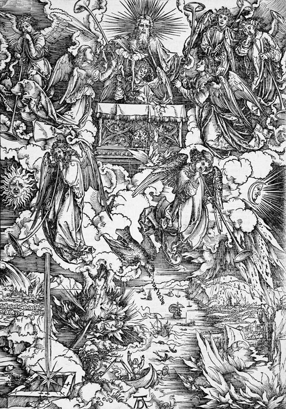 Die sieben Posaunenengel van Albrecht Dürer