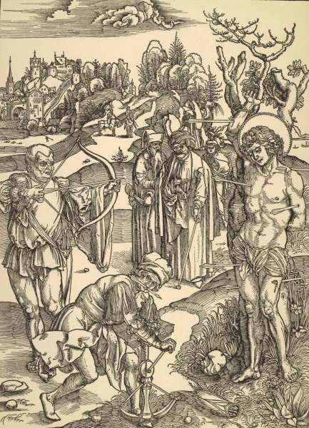 A.Dürer / Martyrdom of St. Sebastian van Albrecht Dürer