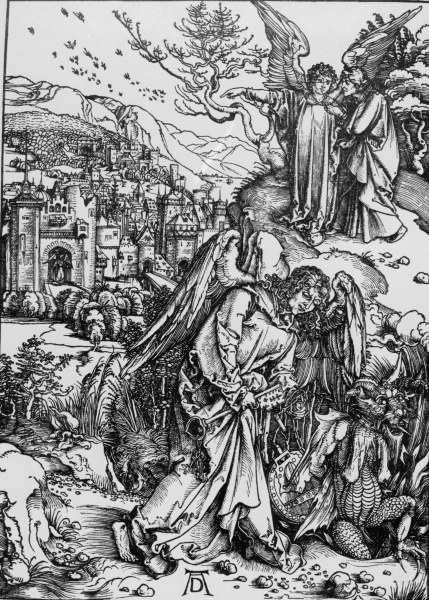 Angel with the key to the Abyss / Dürer van Albrecht Dürer