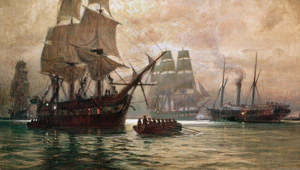 Österreichische Schiffe bei der Belagerung von Venedig van Alexander Kirchner