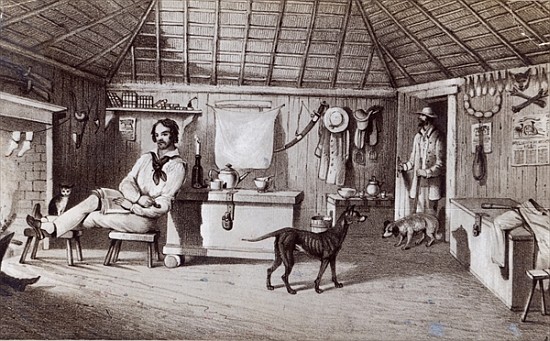 The Squatter''s First Home, c.1847 van Alexander Denistoun Lang