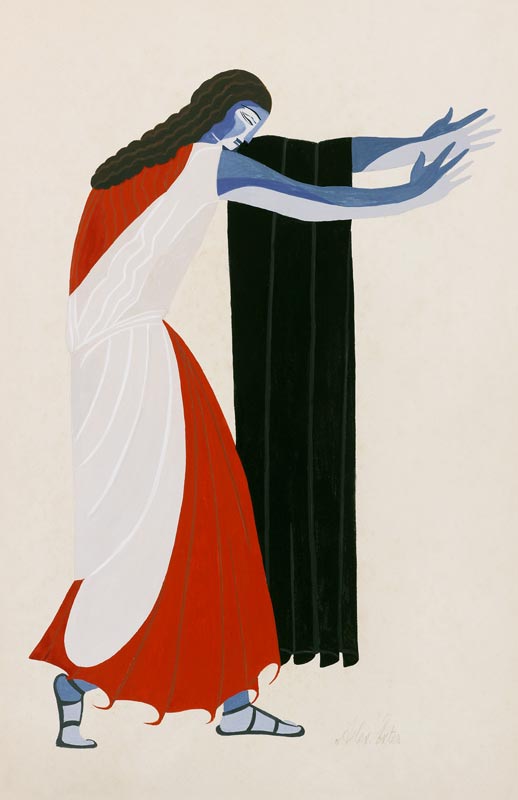 Costume design for the play "Seven Against Thebes" by Aeschylus van Alexandra Exter