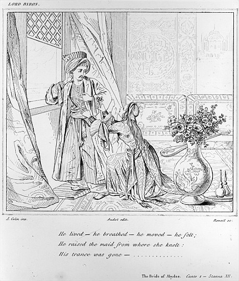Scene from The Bride of Abydos by Lord Byron van Alexandre Colin
