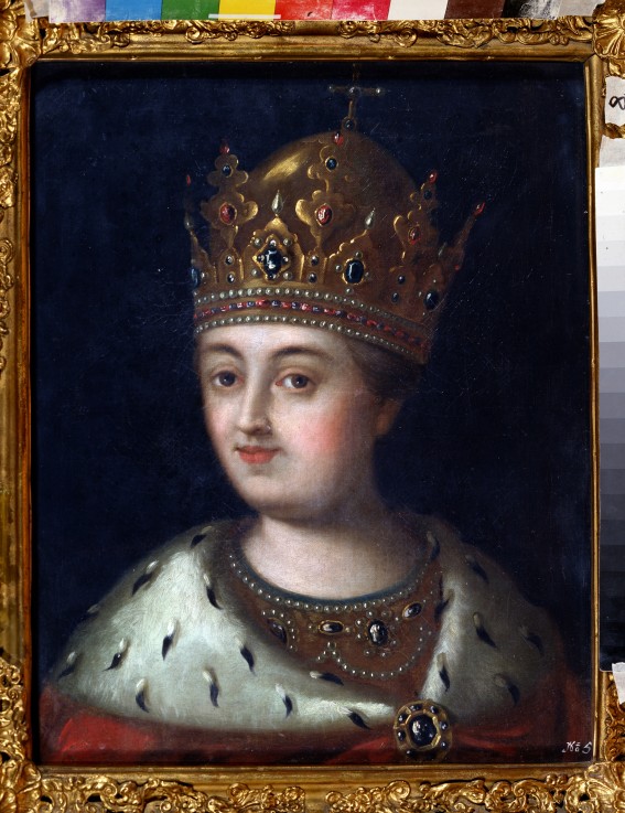 Portrait of the regent Sophia Alekseyevna (1657-1704) van Alexej Petrowitsch Antropow