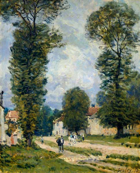 Weg nach Versailles, Louveciennes van Alfred Sisley