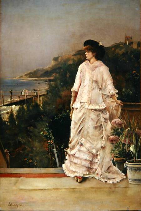 Woman on a Terrace van Alfred Stevens