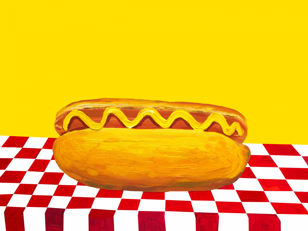 Hot Dog With Mustard Red Check Yellow van Alice Straker