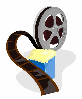 Movie film reel with popcorn van Aloysius Patrimonio