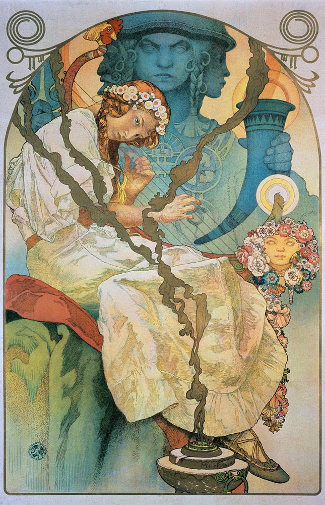 Plakat für die Ausstellung Das slawische Epos. van Alphonse Mucha