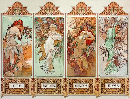 De vier jaargetijden  - Alphonse Mucha