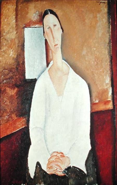 Madame Zborowska with Clasped Hands van Amadeo Modigliani