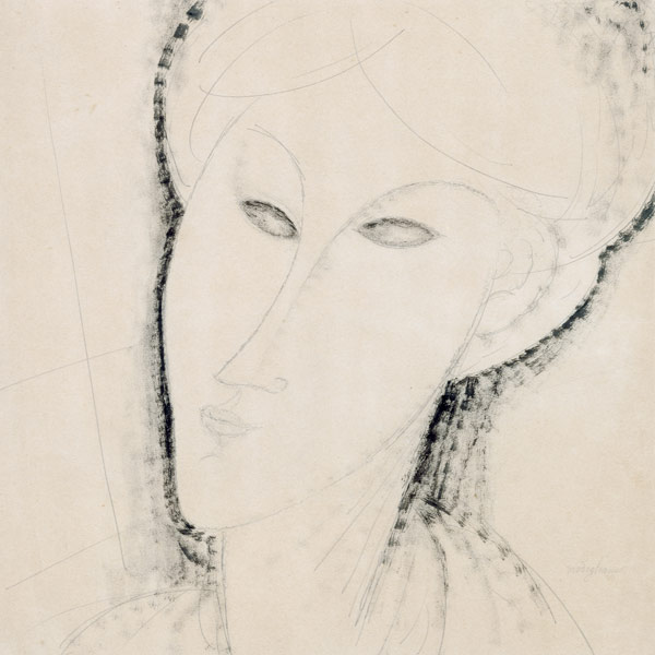 A.Modigliani, Tête de Femme, 1914. van Amadeo Modigliani