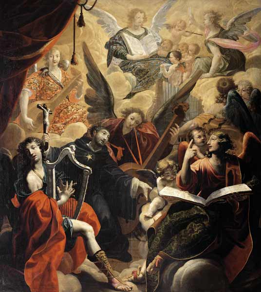 St. Nicholas of Tolentino with a Concert of Angels van Ambroise Fredeau