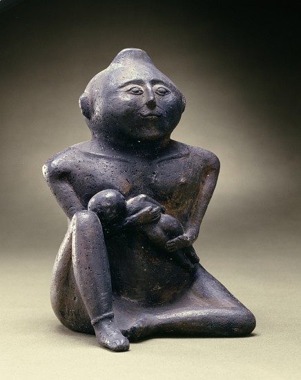 Nursing-mother-effigy bottle, Cahokia Culture, Mississippian Period, 1200-1400 van American School