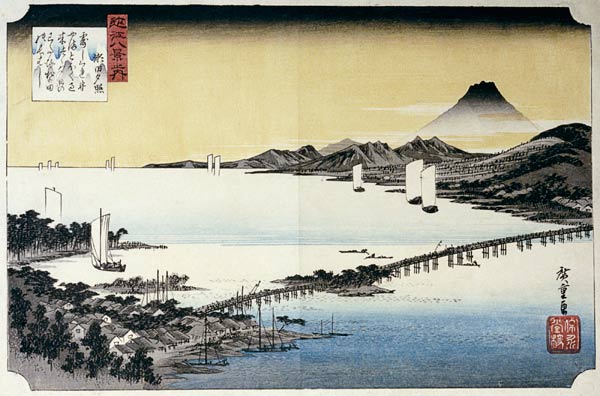 Evening Glow At Seta van Ando oder Utagawa Hiroshige