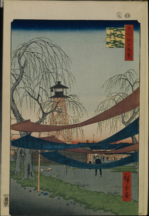 Hatsune Riding Ground in Bakuro-cho (One Hundred Famous Views of Edo) van Ando oder Utagawa Hiroshige