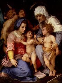 Heilige Familie mit Engeln van Andrea del Sarto