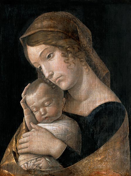 Maria mit dem schlafenden Kind van Andrea Mantegna
