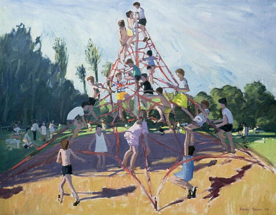 Playground, Derby, 1990 (oil on canvas)  van Andrew  Macara