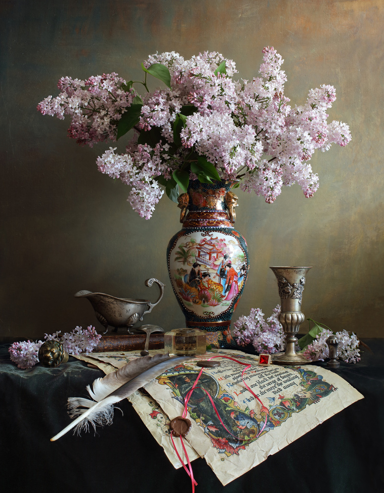 Still life with lilac flowers van Andrey Morozov