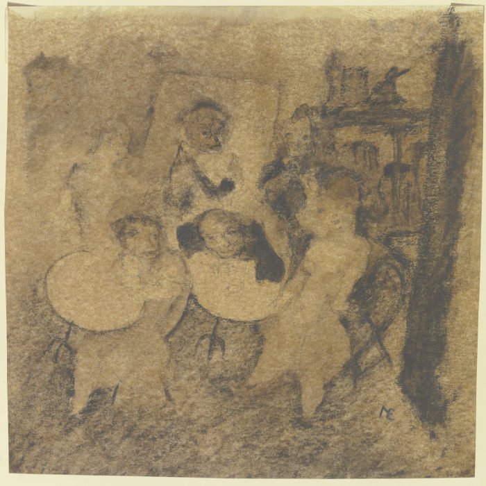 Group of figures in the café van Anonym