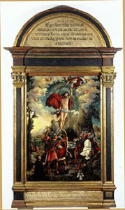 Auferstehung Christi Epitaph des Maciej Przybyla und seiner Frau geb. Kindler van Anonym (Breslauer Maler)