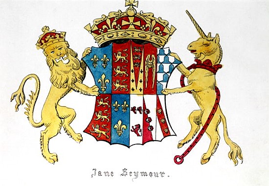 Coat of Arms of Jane Seymour (c.1509-37), third wife of King Henry VIII of England (1491-1547) van Anoniem
