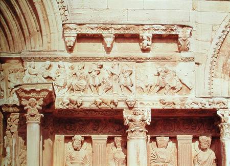 Detail from the central portal of the west facadedepicting scenes from the Passion of Christ van Anoniem