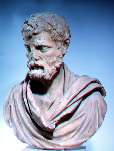 Herodes Atticus, marble head, Roman van Anoniem
