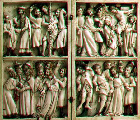 Ivory diptych with gospel subjectsFrench van Anoniem