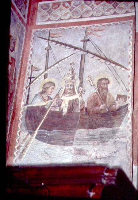 Pope Sylvester Returns to Romefrom the cycle of the life of Constantine in the Chapel of St. Sylvest van Anoniem