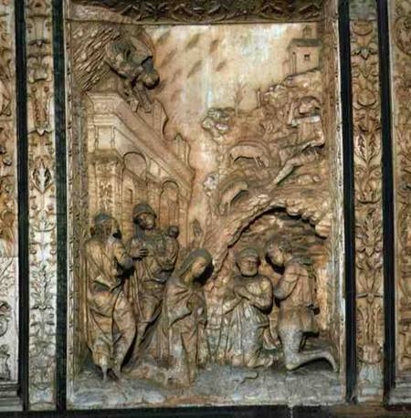 Relief Panel depicting the Adoration of the Infant Christ van Anoniem