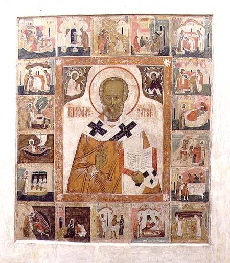 St.Nicholas with scenes from his lifeRussian (Tver) van Anoniem